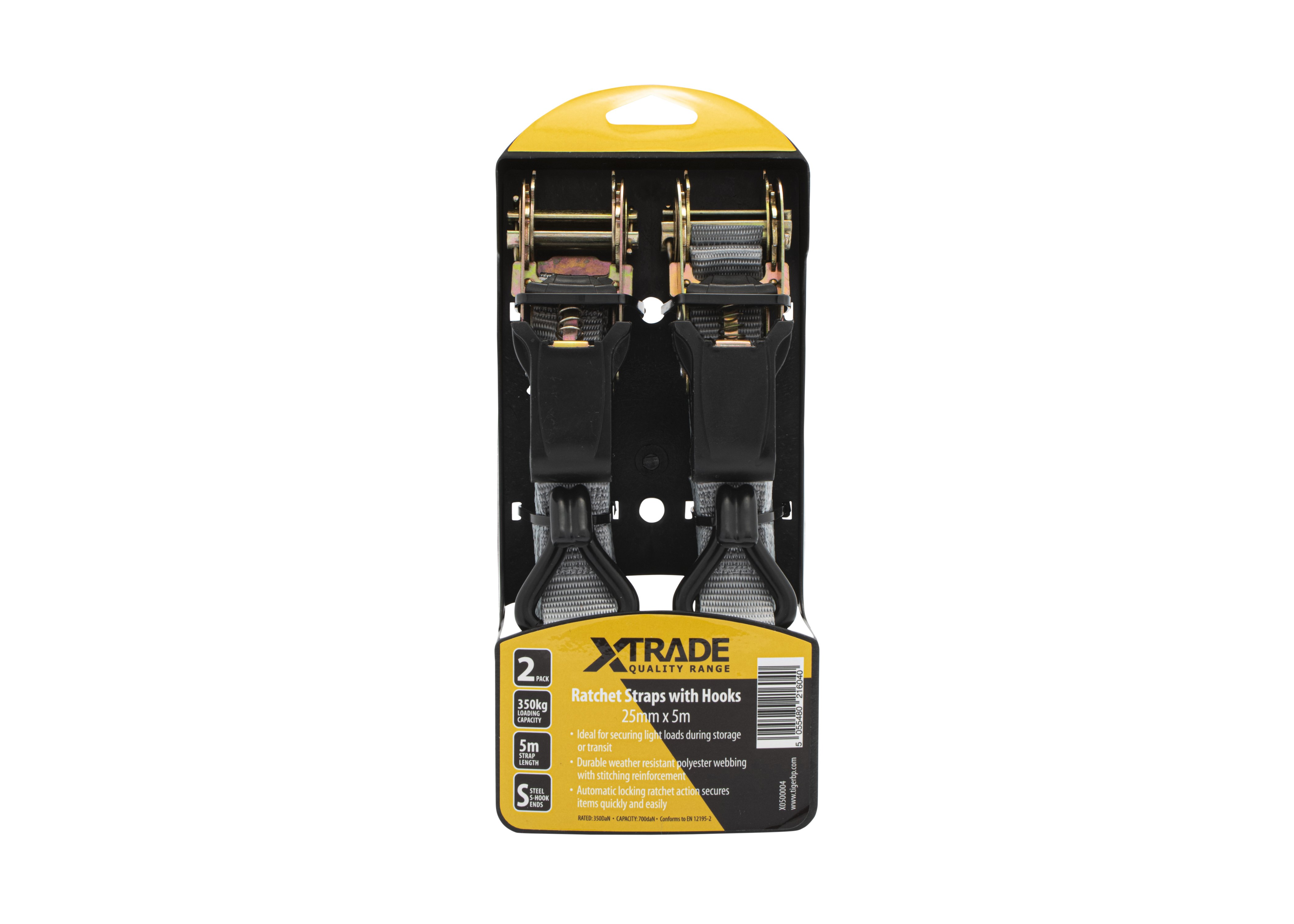 XTRADE RATCHET STRAP TWINPACK 25MM X 5M X0500004