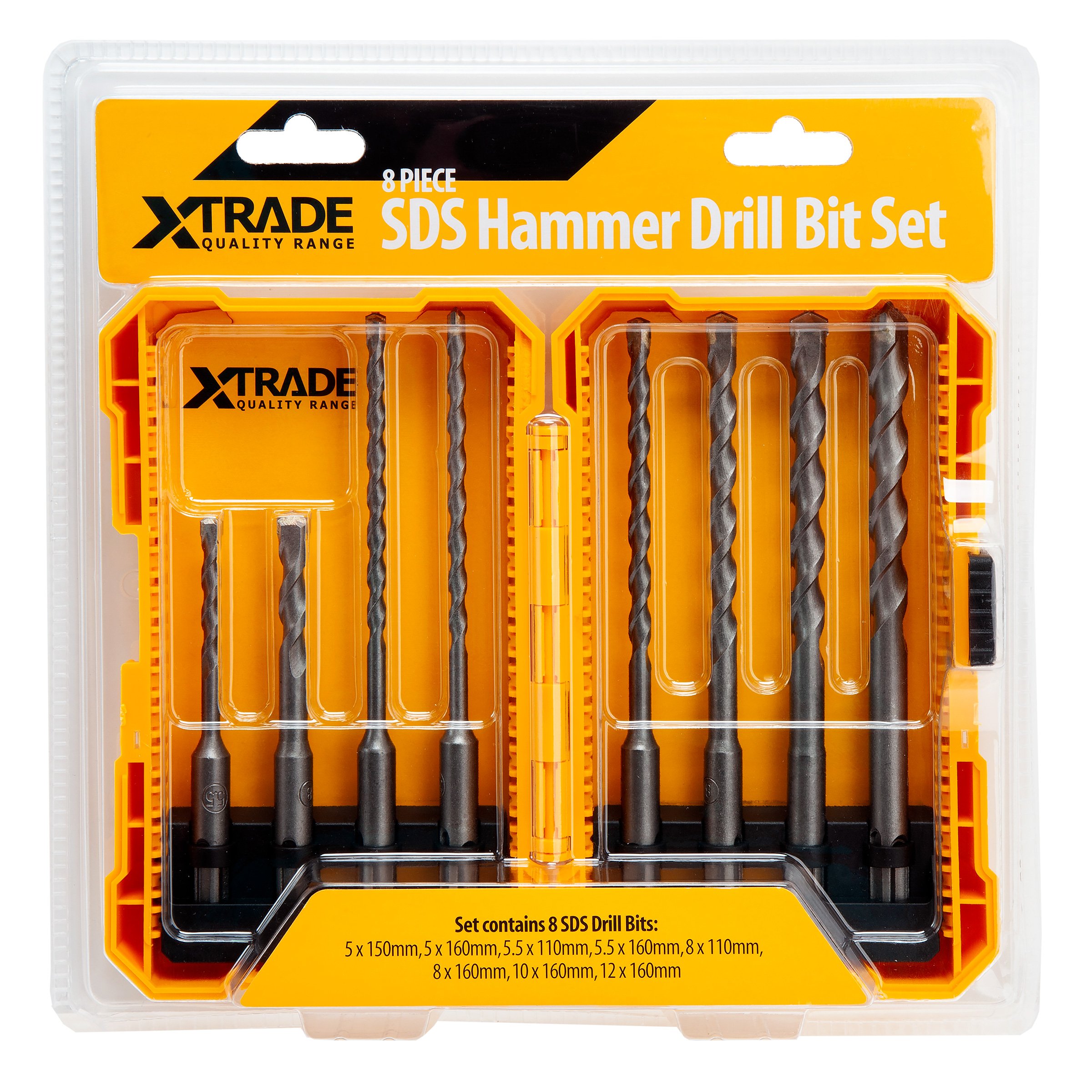 XTRADE 8 PIECE SDS DRILL BIT SET X0900226