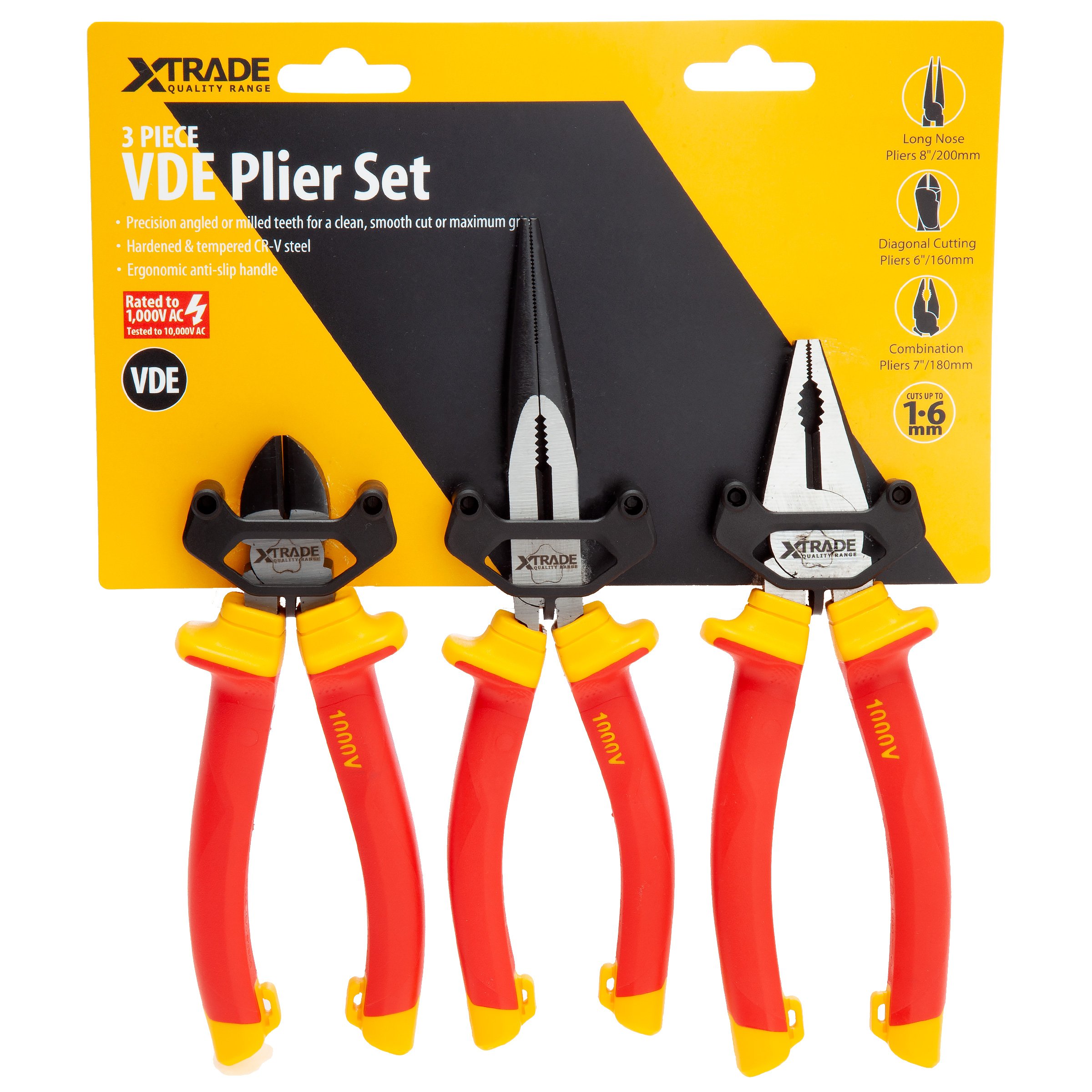 XTRADE 3 PIECE VDE PLIERS SET X0900221