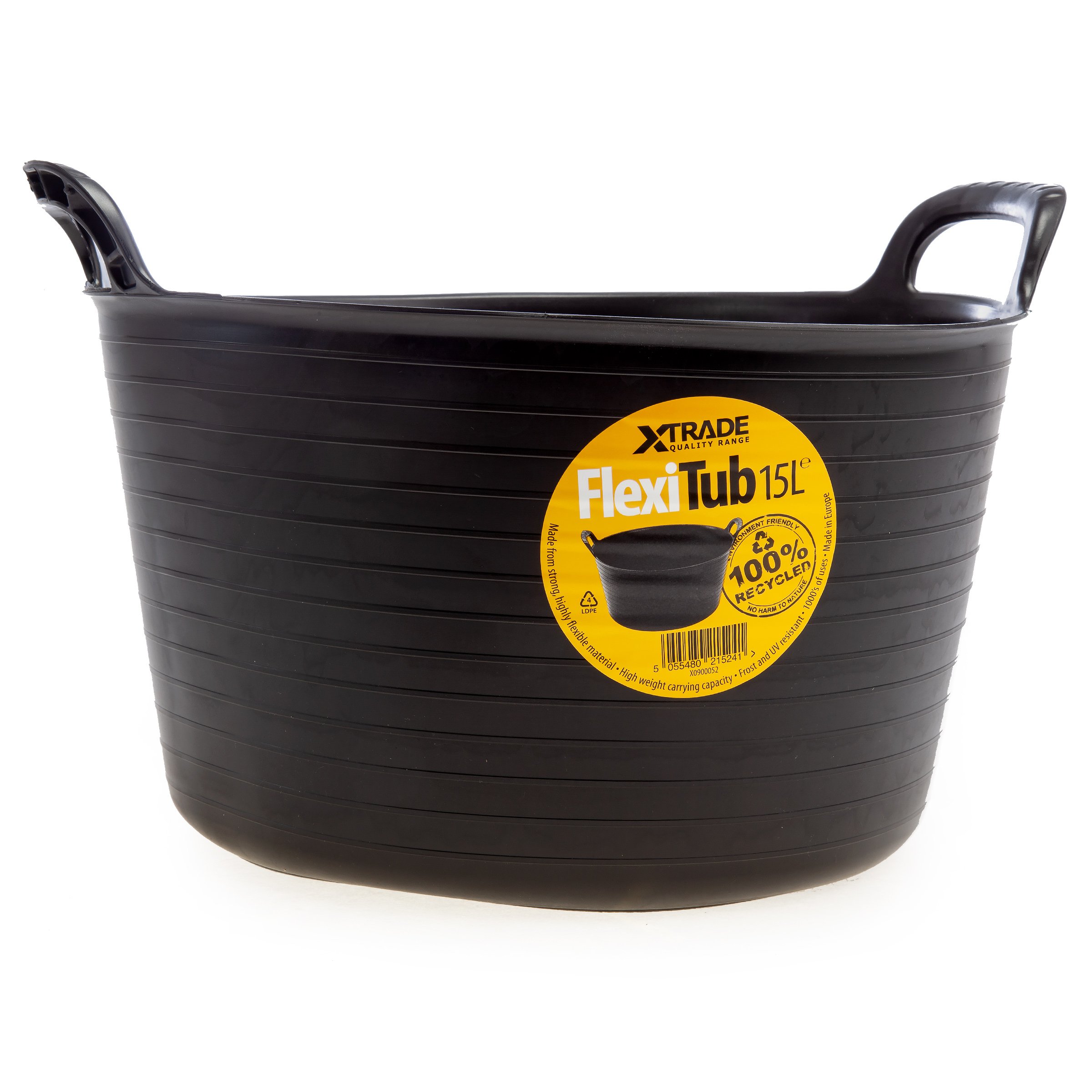XTRADE FLEXI-TUB 15L BLACK 100% RECYCLED X0900052